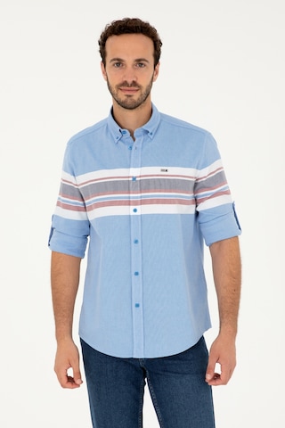 U.s. Polo Assn. Erkek Saks Gömlek Desenli 50288373-vr045 Saks