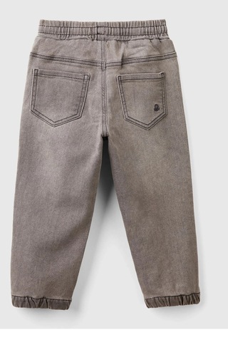 Mayoral United Colors Of Benetton Erkek Çocuk Koyu Denim Arka Cebi Logolu Lastik Paça Ağartılmış Denim Pantolon Antrasitt