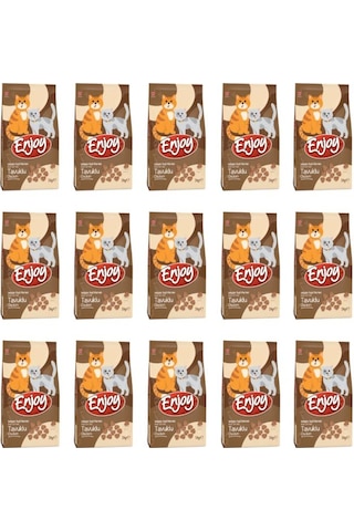 Enjoy Yetişkin Kediler İçin Tavuklu Tam Ve Dengeli Kedi Maması 1 Kg X 15