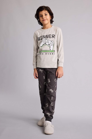 Defacto Regular Fıt 2li Pijama Takımı Erkek Çocuk G9974a826spgr400 Gri-gr400