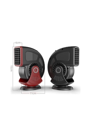 Folinda 12v Araba Isıtıcı 120w Büyük Güçlü Kışlık Buğu/buz Temizleyici Soğuk/sıcak Hava Çift Mod 2 Seviye Ayar Siyah-kırmızı