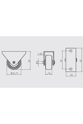 Gürçay Mobilya Tekeri Sabit H40Mm 4 Adet