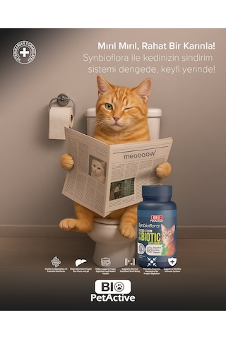 Bio Petactive Biotic Probiyotik Prebiyotik Kedi İçin 60 Tablet 30 G