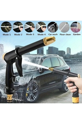 Trendooze Sunshine022 Siyah Turbo Jet Araba Yıkama Tabancası 3/1 Basınçlı Hortum Başlığı Bakır Uçlu