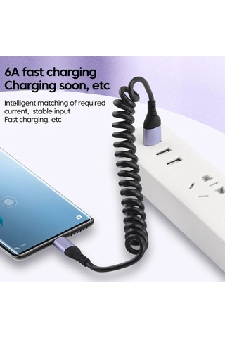 Tongxida 25 Cm 1 M Araba Usb C Kısa Hızlı Şarj Veri Kablosu 6a Çift Usb C To Usb C 0.25m-1m