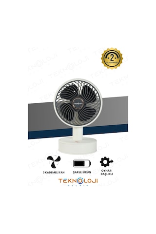 Masaüstü Mini Fan Vantilatör Teleskopik Ayarlanabilir Taşınabilir Şarjlı El Fanı 3 Kademe Soğutucu