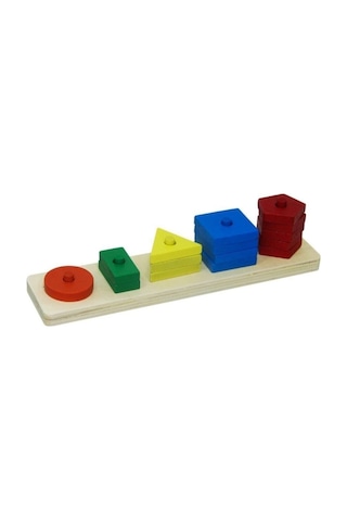 Ahşap Geometrik Şekil Sıralama Oyunu 305
