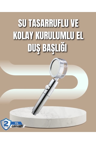 360 Ayarlanabilir Çok Fonksiyonlu Duş Başlığı Krom