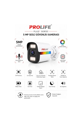 6 Lı Sesli Güvenlik Kamerası 5 Mp Gece Renkli Yüz Ve Araç Tanımalı Full Hd Kamera Sistemi
