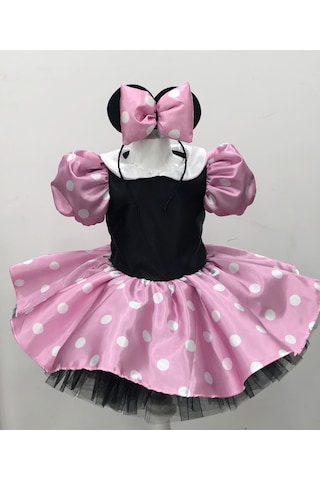 Minnie Mouse Kız Çocuk Pembe Doğumgünü Elbisesi&Parti Kostümü Pembe