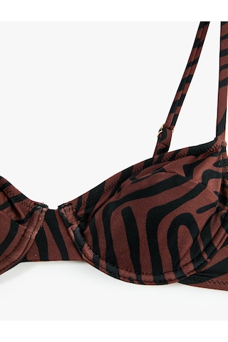 Koton Zebra Desenli Balenli Bikini Üstü Kahverengi Desenli 6sak10155mm