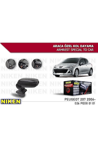 Peugeot 207- 2006- Araca Özel Kol Dayama Siyah (546832593)