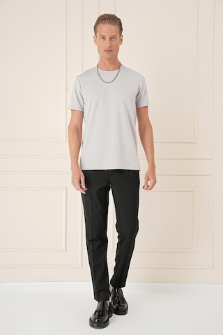 Efor Comfort Fit Bisiklet Yaka Esnek Pamuk Casual Gri Tişört Ts 885 Gri