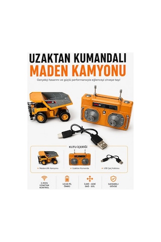 2.4ghz 1:64 Uzaktan Kumandalı Metal Kasa Full Fonksiyon Şarjlı Minik Kamyon 8 Cm Çok Renkli