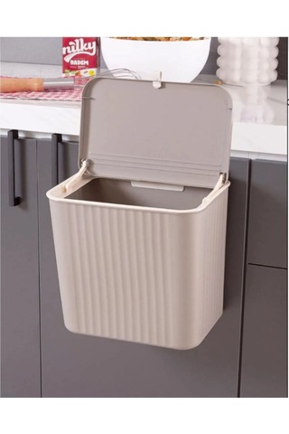 Origa 15 Lt Mutfak Tezgah Üstü Ve Dolap Askılı Çöp Kovası Latte