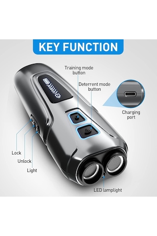 Hallow Ultrasonik Köpek Kovucu Köpek Kabuğu Caydırıcı Cihaz Siyah