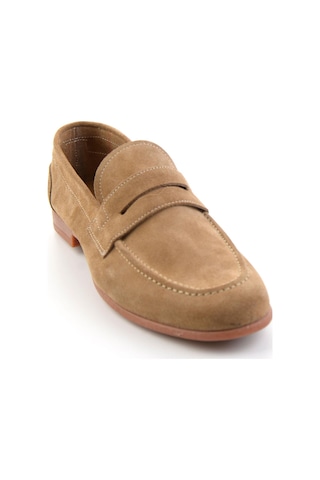 Bej Hakiki Deri Erkek Loafer Ayakkabı E01549024402 Bej