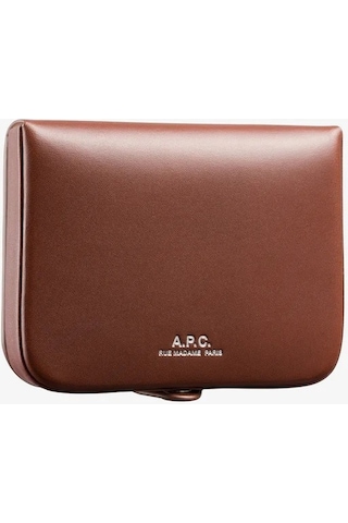 A.p.c Josh Unisex Lüks Bitkisel Deri Bozuk Para Kesesi Cüzdan Kremit Kiremit
