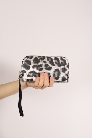 Bagmolly Mini El Çantası Beyaz Leopar Desenli Cüzdan