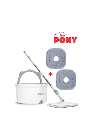 Pony 2 Adet Yedekli Temiz & Kirli Suyu Ayırma Özelliği Otomatik Temizlik Seti Mop Paspas