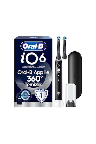 Oral-b İo6 Siyah Şarjlı/elektrikli Diş Fırçası, 2 Fırça Başlığı, Uzun Ömürlü Pil, Premium Seyahat Kabı 95852477