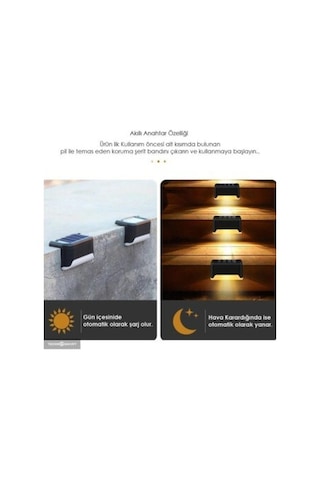 Waterproof Solar Merdiven Lambası 4 Adet - 9026087317139 Doğal Beyaz