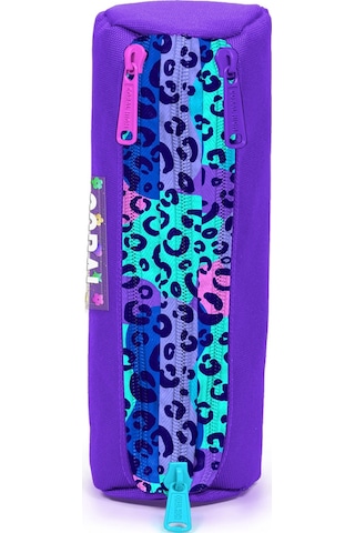Coral High Kids Mor Leopar Desenli Üç Bölmeli Kalem Çantası 11161 Mor
