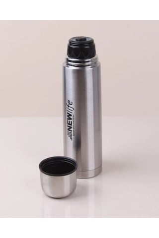 Jetyazdir Kişiye Özel İsimli Newlife 500 Ml Çelik Termos Açık Gri