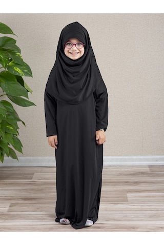 Dua Giyim Tek Parça Kız Çocuk Pratik Namaz Elbisesi Lacivert