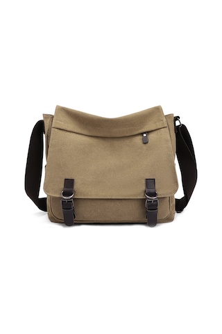 Erkek Çok Amaçlı Büyük Kapasiteli Kanvas Omuz Çantası X001 Haki