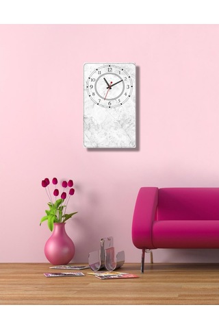 Decorıta Cam Saat | Mermer Desen Çok Renkli