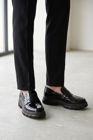Pisagor Ps-3117 Hakiki Deri Erkek Loafer Ayakkabı Siyah