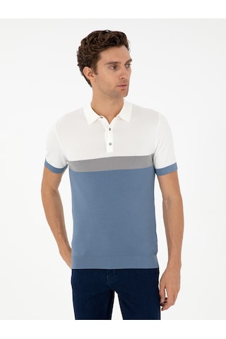 Mavi Slim Fit Polo Yaka Keten Karışımlı Triko T-shirt