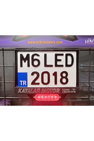 Mikron Devre M6 - Plakalık Altı 18 Modlu Led Lamba Metal Braketli Kolay Bağlantı Konnektörlü F1 Stop Çakar Seçenekler