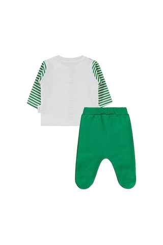 Nova Baby Karpuz Kokulu Önden Açık 1-6 Ay Pijama Takımı - Ekru