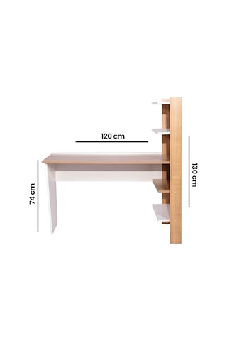 Mydesign Raflı Çalışma Masası - Beyaz/kiraz Beyaz