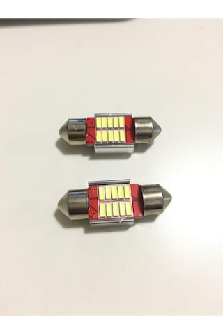 Japon Tip Sofit Ampul 12 Volt Beyaz 12 Ledli 31mm 2 Adet Sofit Led