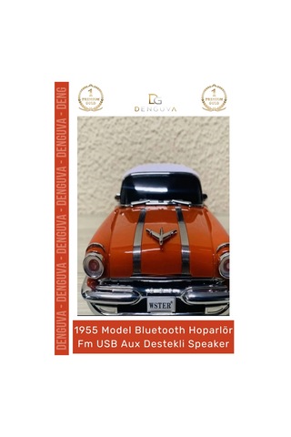 Özel Üretim Nostaljik Pontiac Araba 1955 Model Bluetooth Hoparlör Fm Radyo Usb Aux Destekli Speaker