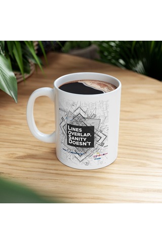 Mimarlara Özel Sanatsal Kupa Bardak Tasarım Ve Kahve Tutkunları İçin Muhteşlem Hediyelik Beyaz