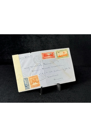 Guatemala 1943 Postadan Geçmiş 1,3 Centavos Ve 5,15 Centavos Correo Aereo Pullu Zarf
