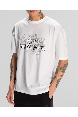 Kappa Logo Fred Erkek T-shirt-beyaz