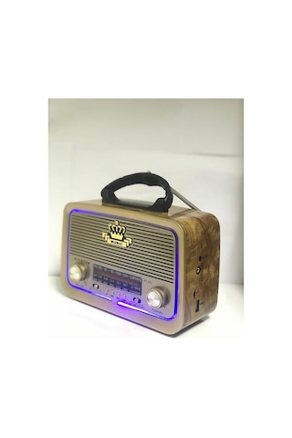 2 Yıl Rt-301 Ahşap Nostaljik Görünümlü Bluetoothlu Usb-sd Card Mp3 Çalar Radyo Müzik Kutusu Kahvere