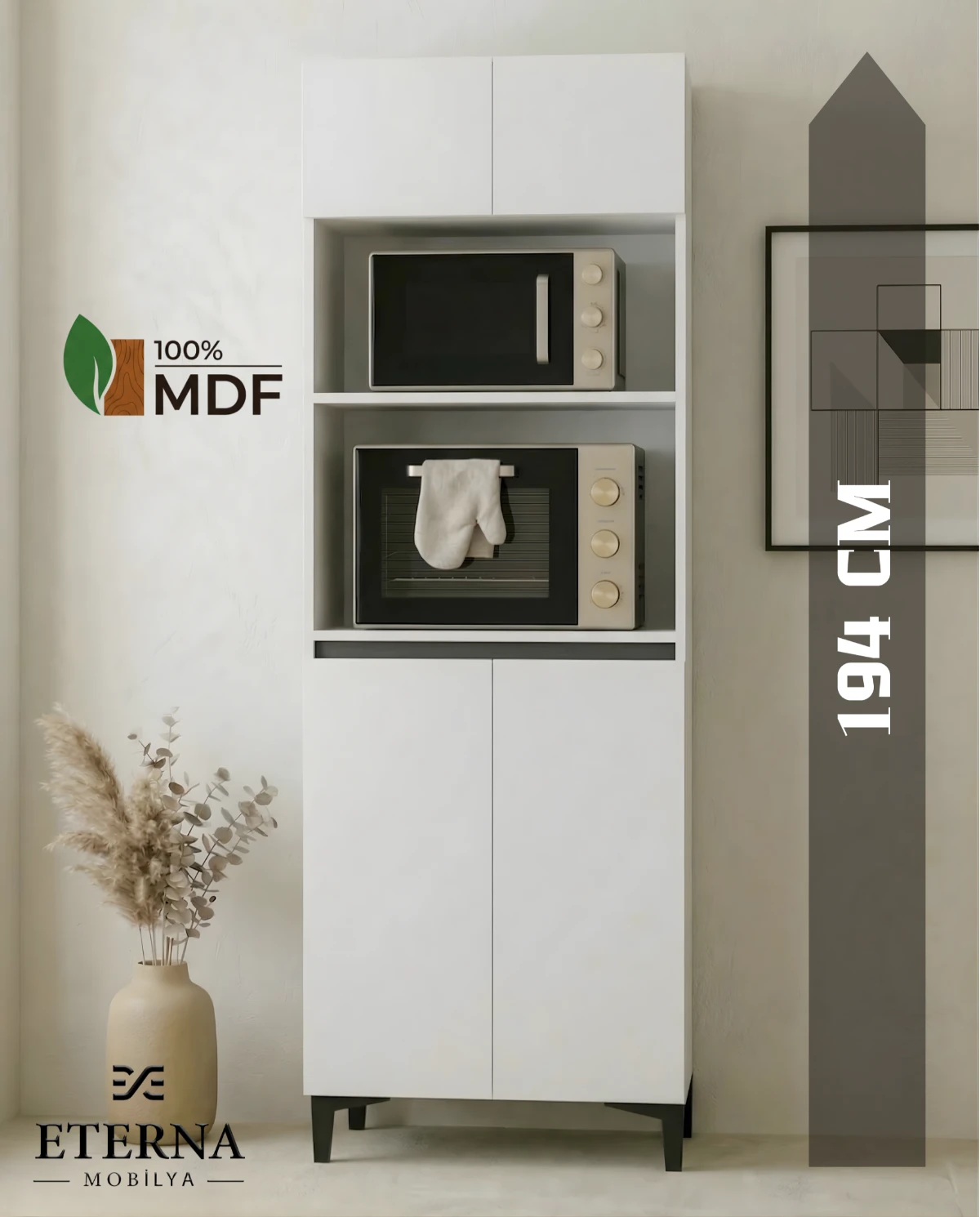 Fırın Dolabı Mikrodalga Fırın Dolabı Mutfak Dolabı Kiler Dolabı Erzak Dolabı Beyaz