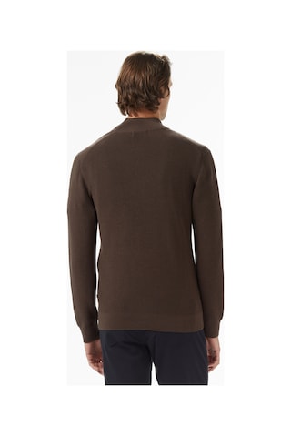 Nautica Erkek Kahverengi Classic Fit Kazak Düz S57300t Kahverengi