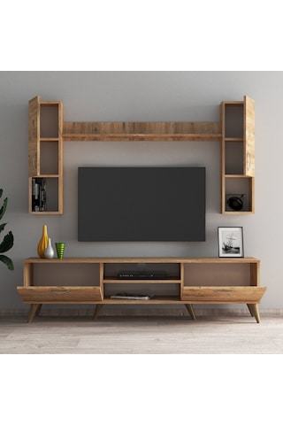 Mega 180 Lik Kapaklı Raflı Tv Ünitesi Çam - Tvu0202