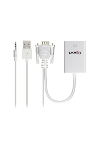 Qport Q-vh Vga To Hdmı Çevirici + Ses Kablosu