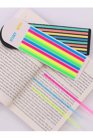Şeffaf Renkli Yapışkan Not Kağıtları Defter Yer İmleri Etiket Ayraç Sticky Notes Uzun Şeritler Turuncu