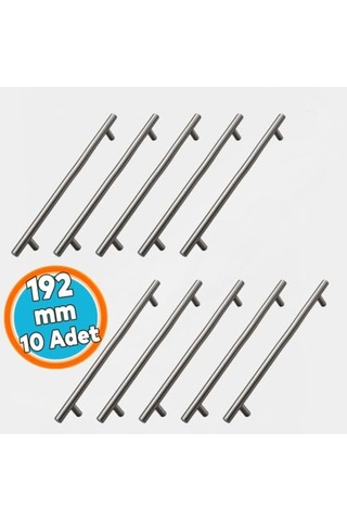Mobilya Mutfak Dolap Çekmece Dolabı Kulbu Kulpu Kulpları Titanyum Renk 192mm 19,2cm Metal 10 Adet Çok Renkli