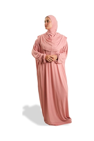 Tek Parça Namaz Elbisesi Viskon Düz 2503 06 Pudra