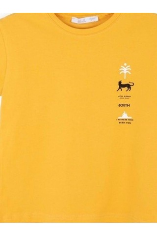 Nk Kids Erkek Çocuk Kaplan Baskılı Tshirt-13960-hardal Hardal